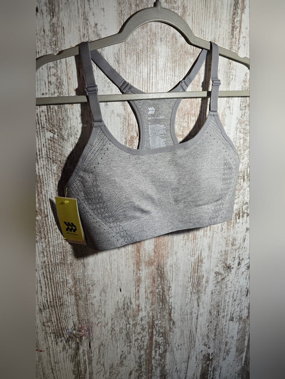 New With Tags all in motion Gray Seamless Racerback Sports Bra